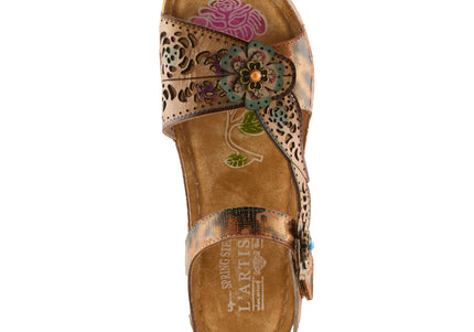 L'ARTISTE SCRIPT WOMEN SANDALS - Tan Multi