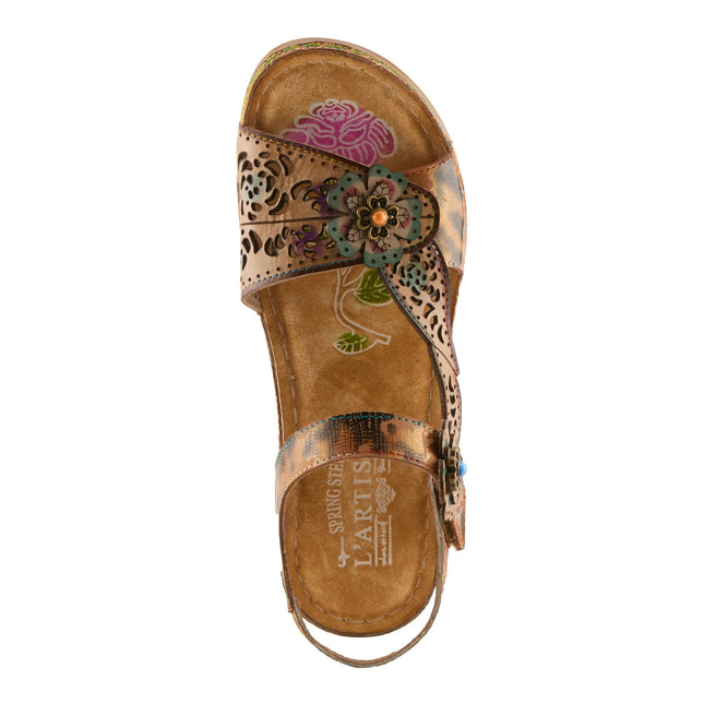 L'ARTISTE SCRIPT WOMEN SANDALS - Tan Multi
