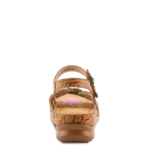 L'ARTISTE SCRIPT WOMEN SANDALS - Tan Multi
