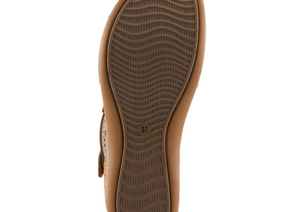 L'ARTISTE SCRIPT WOMEN SANDALS - Tan Multi