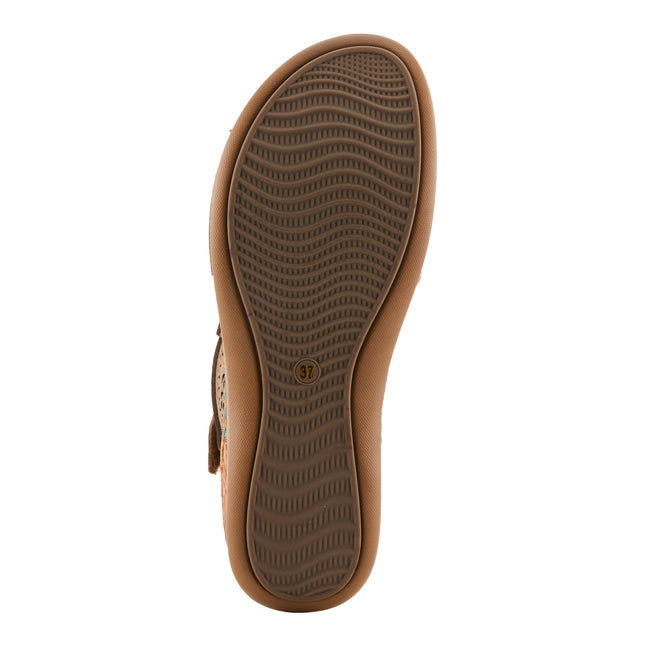 L'ARTISTE SCRIPT WOMEN SANDALS - Tan Multi