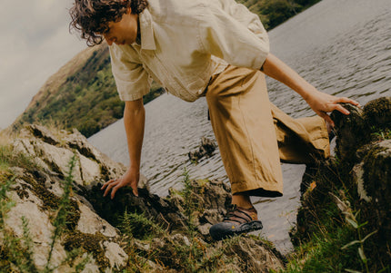 KEEN Men's Newport Leather Sandal Bison - lifestyle