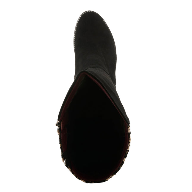 L'ARTISTE SULTANA WOMEN BOOTS  - Black Multi Suede