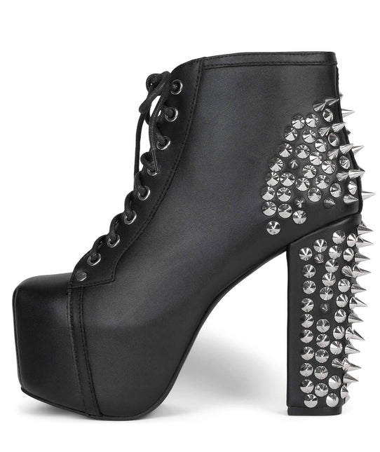 JEFFREY CAMPBELL SPIKE WOMENS BOOTS - Black Silver