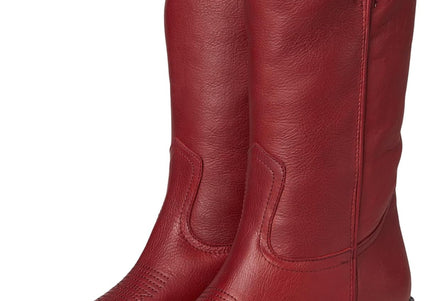 STEVE MADDEN ALBANY WOMEN BOOTS - Red Leather