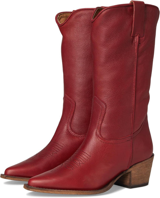 STEVE MADDEN ALBANY WOMEN BOOTS - Red Leather