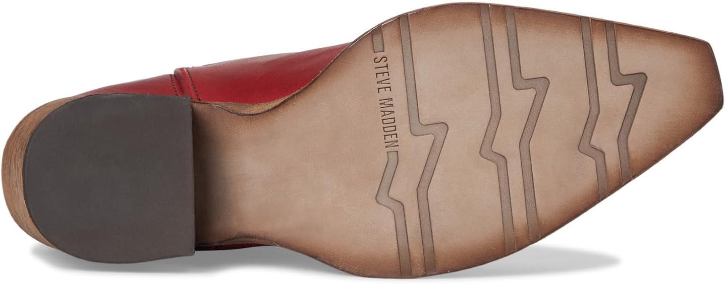 STEVE MADDEN ALBANY WOMEN BOOTS - Red Leather
