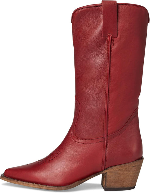 STEVE MADDEN ALBANY WOMEN BOOTS - Red Leather