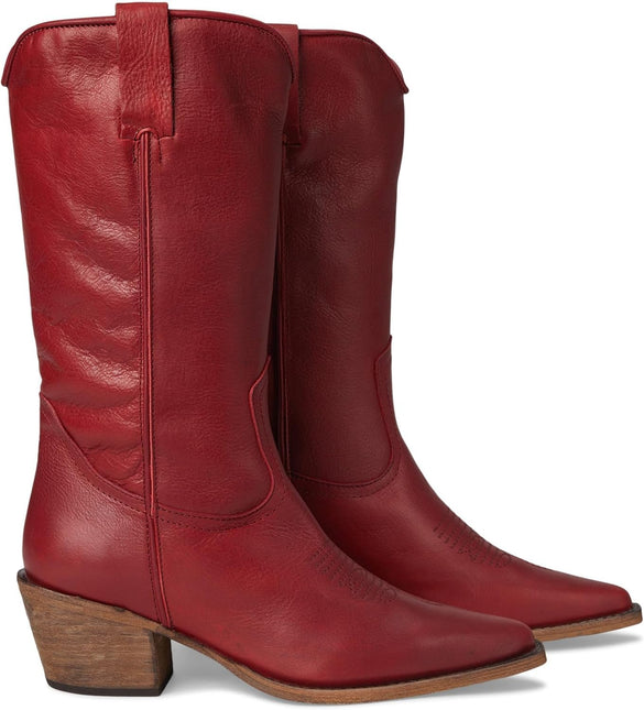 STEVE MADDEN ALBANY WOMEN BOOTS - Red Leather