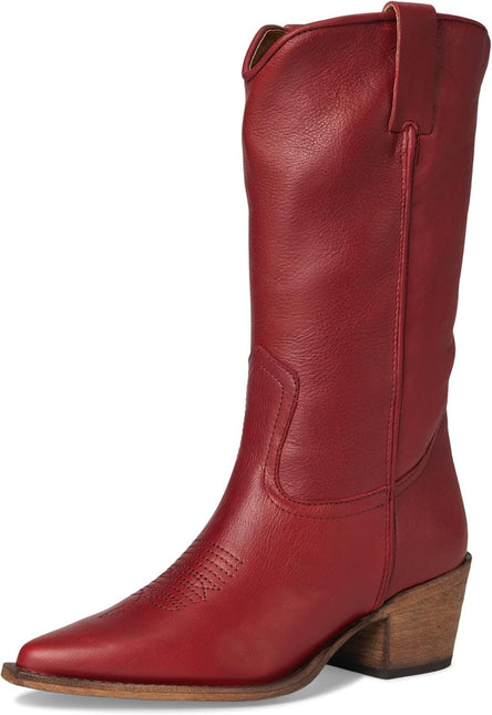 STEVE MADDEN ALBANY WOMEN BOOTS - Red Leather