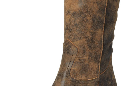 STEVE MADDEN ALBANY WOMEN BOOTS - Brown Distress
