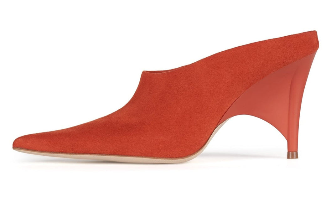 JEFFREY CAMPBELL VADER WOMEN MULES Orange Suede