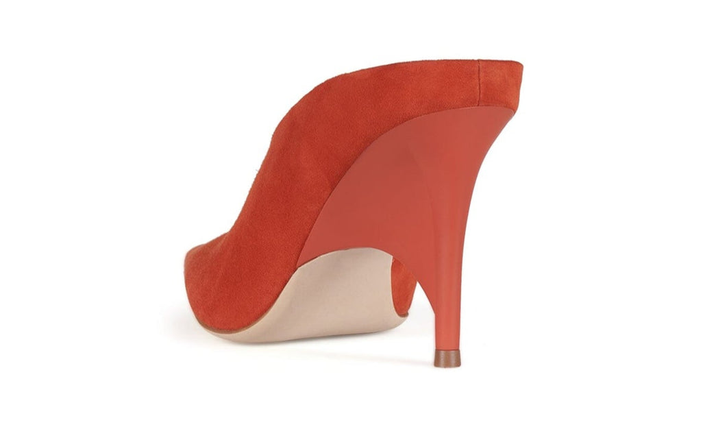 JEFFREY CAMPBELL VADER WOMEN MULES Orange Suede