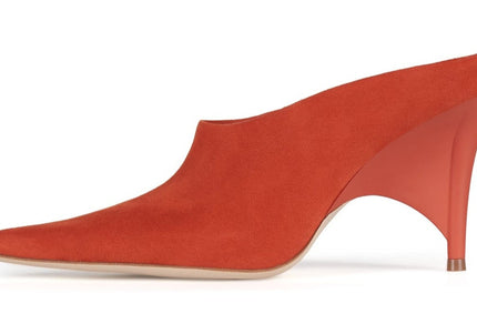 JEFFREY CAMPBELL VADER WOMEN MULES Red Suede