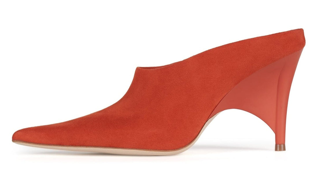 JEFFREY CAMPBELL VADER WOMEN MULES Red Suede