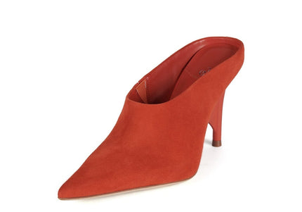 JEFFREY CAMPBELL VADER WOMEN MULES Red Suede