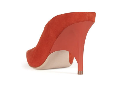 JEFFREY CAMPBELL VADER WOMEN MULES Red Suede