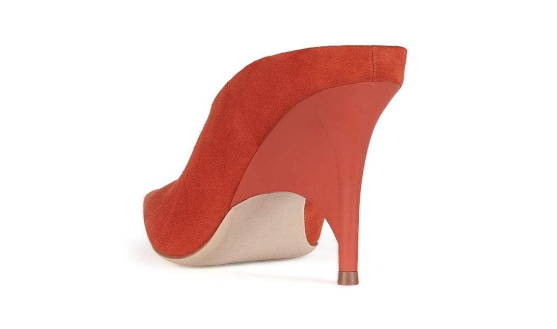 JEFFREY CAMPBELL VADER WOMEN MULES Red Suede