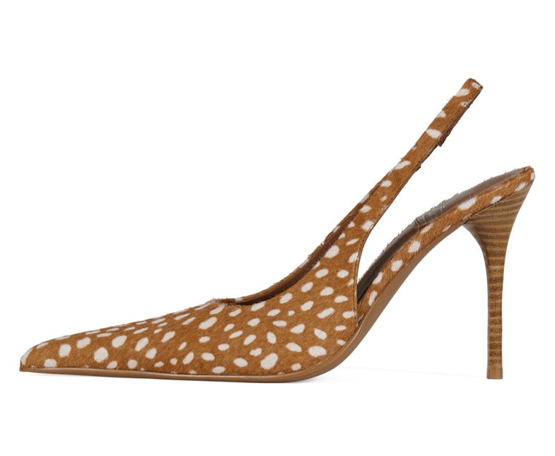 JEFFREY CAMPBELL YOUWISH-F WOMEN MULES Beige White Spot