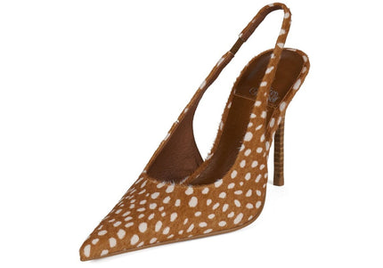 JEFFREY CAMPBELL YOUWISH-F WOMEN MULES Beige White Spot