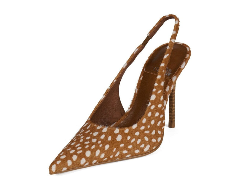 JEFFREY CAMPBELL YOUWISH-F WOMEN MULES Beige White Spot