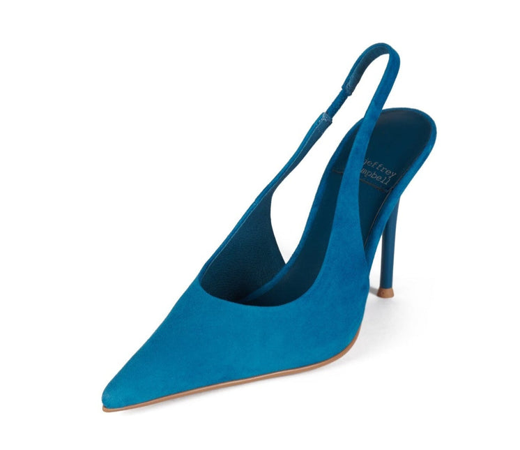 JEFFREY CAMPBELL YOU-WISH WOMEN MULES Turquoise Suede