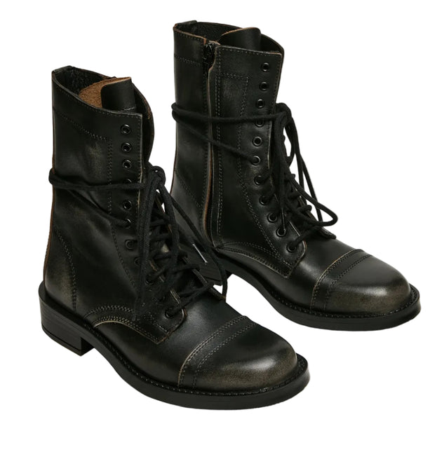 STEVE MADDEN YUKON WOMEN BOOTS - Black Leather