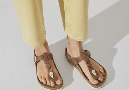 BIRKENSTOCK GIZEH BRAID OILED LEATHER WOMEN SANDALS