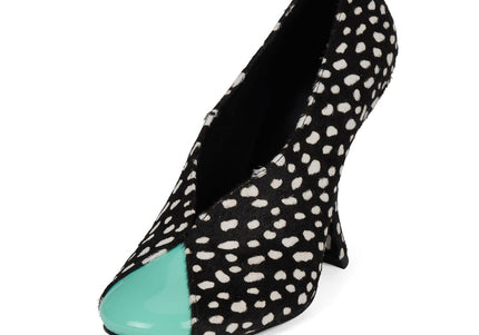 JEFFREY CAMPBELL AMUSING-F Black White Dotted Teal