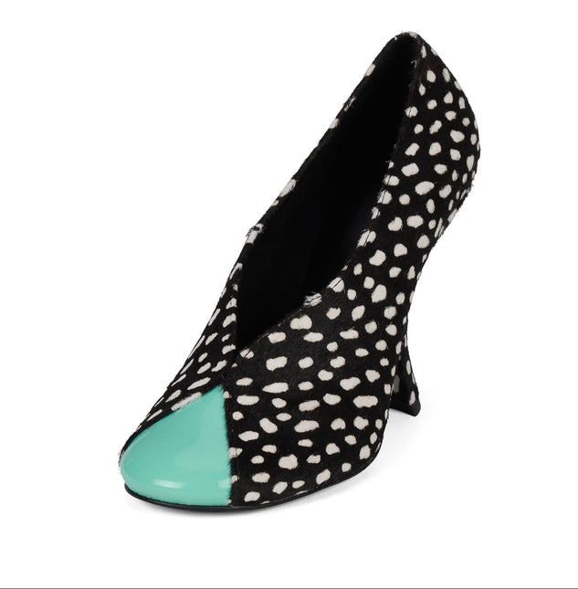 JEFFREY CAMPBELL AMUSING-F Black White Dotted Teal