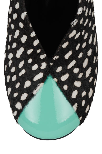 JEFFREY CAMPBELL AMUSING-F Black White Dotted Teal