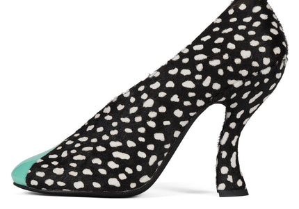 JEFFREY CAMPBELL AMUSING-F Black White Dotted Teal