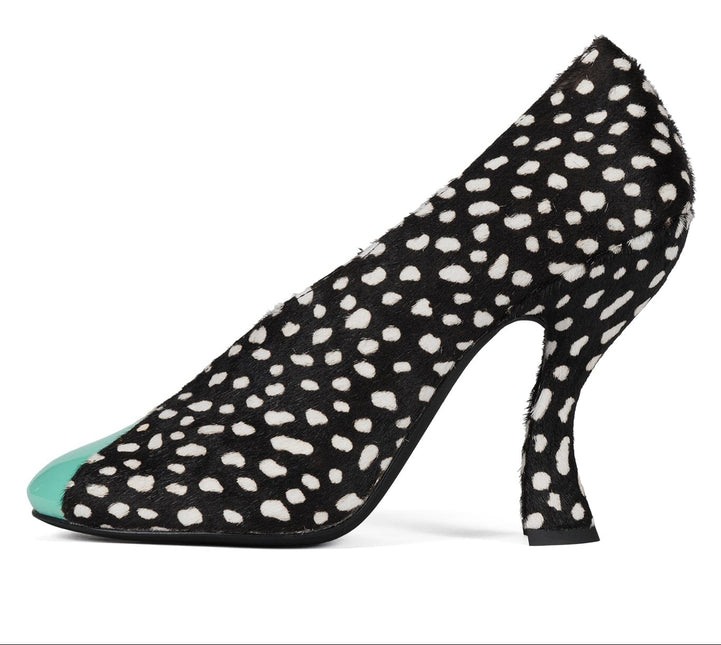 JEFFREY CAMPBELL AMUSING-F Black White Dotted Teal