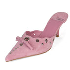 Baby Pink Suede Silver