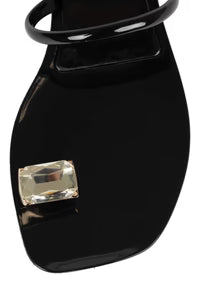 JEFFREY CAMPBELL BALIA Women Sandals - Black Shiny Clear