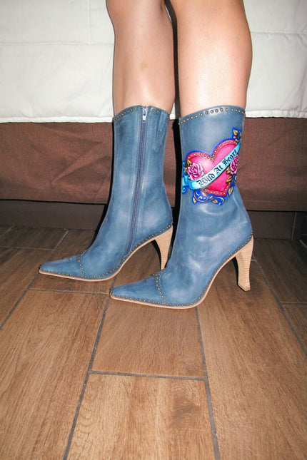 JEFFREY CAMPBELL BE-BOLD-ST Blue Brush Wild Combo