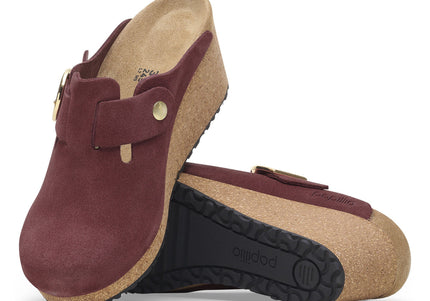 BIRKENSTOCK FANNY RING-BUCKLE SUEDE LEATHER WOMEN MULES
