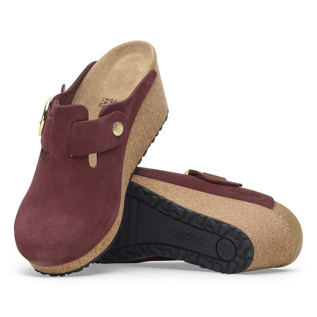 BIRKENSTOCK FANNY RING-BUCKLE SUEDE LEATHER WOMEN MULES
