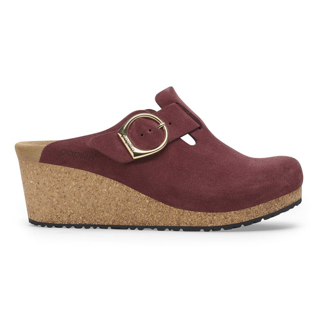 BIRKENSTOCK FANNY RING-BUCKLE SUEDE LEATHER WOMEN MULES