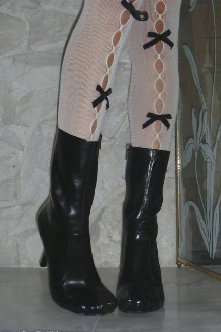 JEFFREY CAMPBELL VISIONARY WOMEN BOOTS - Black Shiney