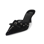 Black Suede Silver