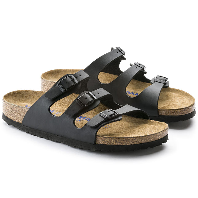 BIRKENSTOCK FLORIDA SOFT FOOTBED BIRKO-FLOR WOMEN SANDALS - Black Narrow