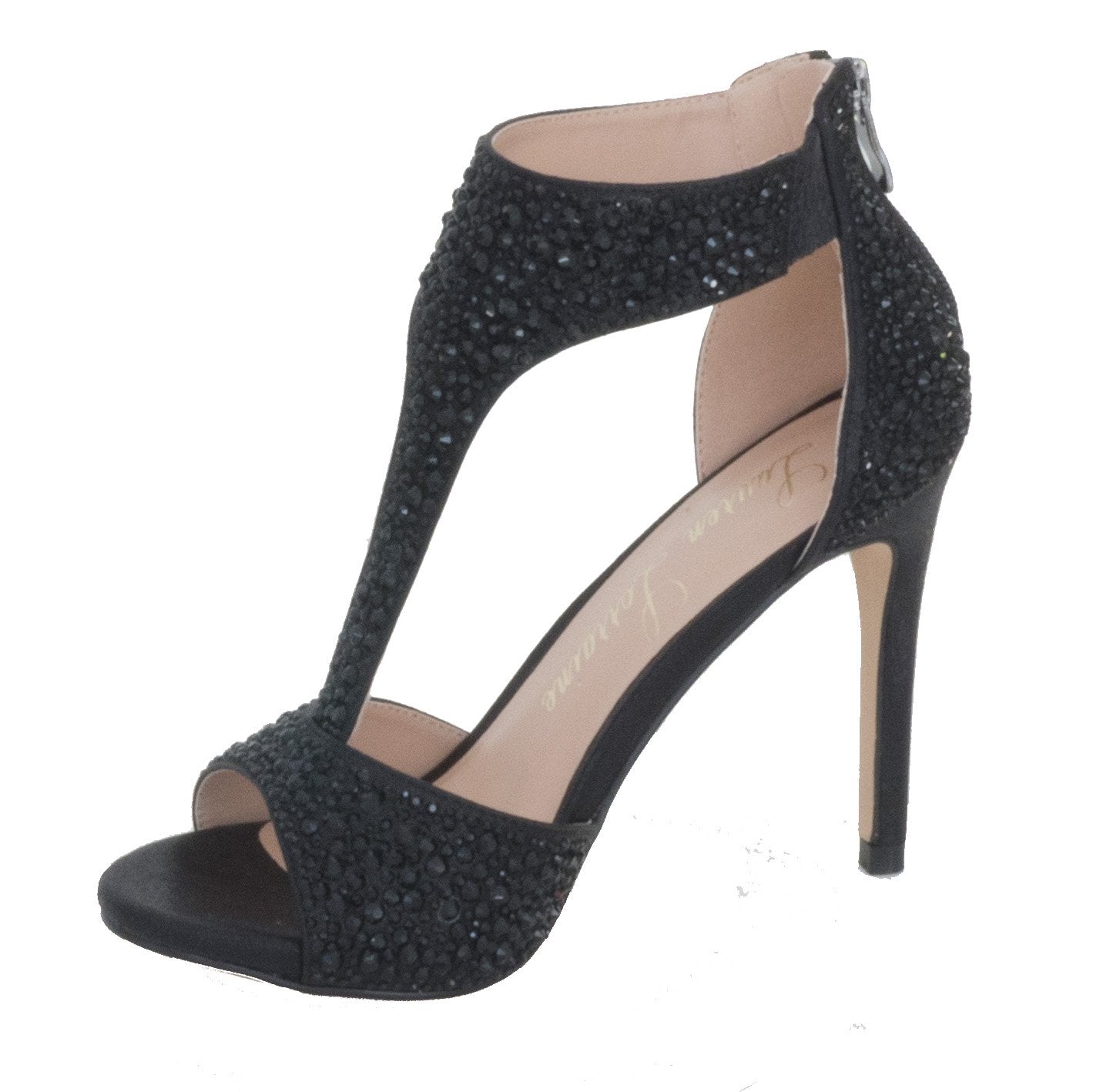 Lauren Lorraine Crystal Embellished Peep Toe Sandal