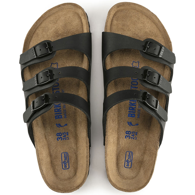 BIRKENSTOCK FLORIDA SOFT FOOTBED BIRKO-FLOR WOMEN SANDALS - Black Narrow