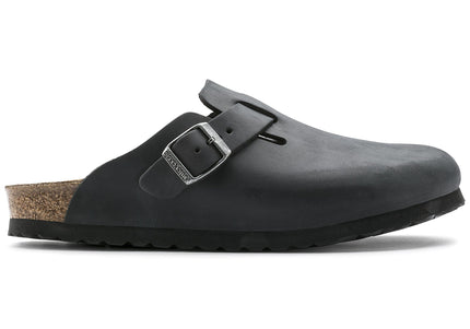 BIRKENSTOCK BOSTON OILED LEATHER UNISEX CLOGS - Black Oil Regular