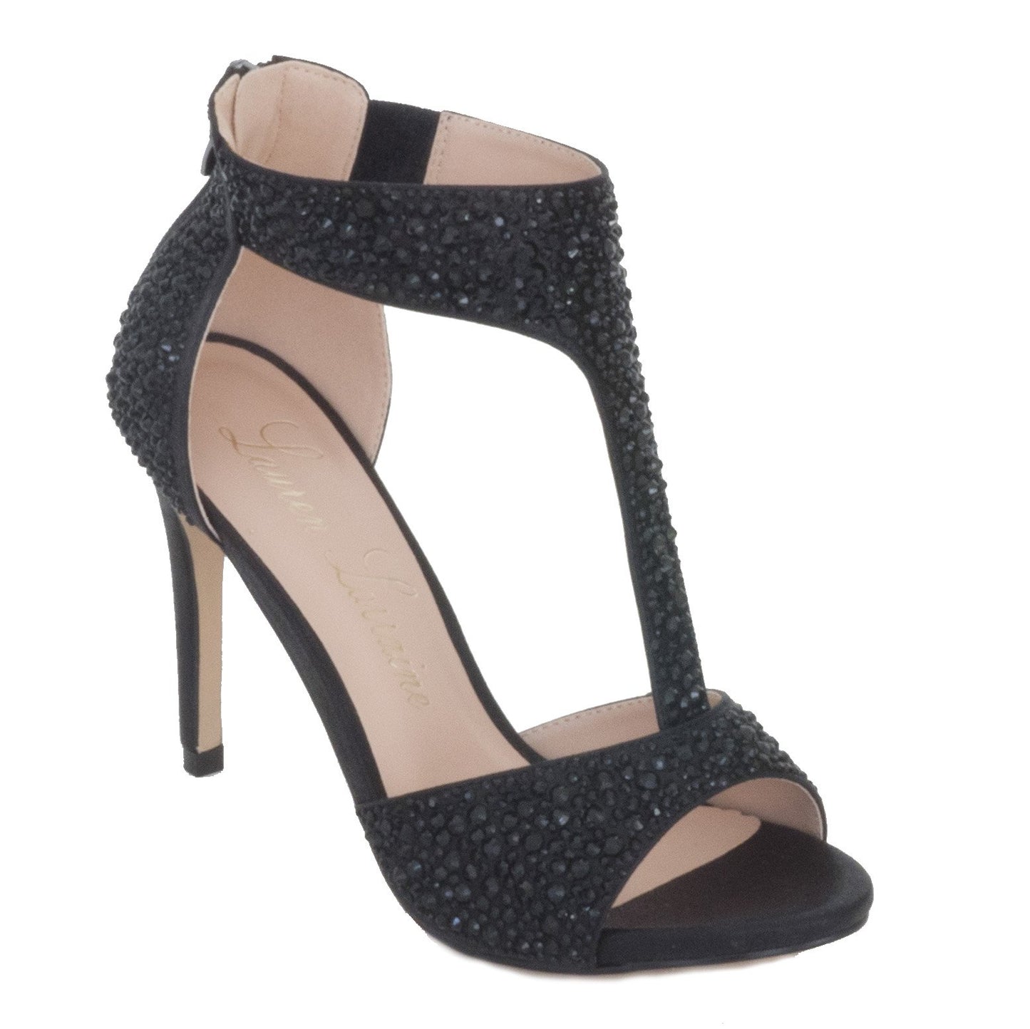 Lauren Lorraine Crystal Embellished Peep Toe Sandal