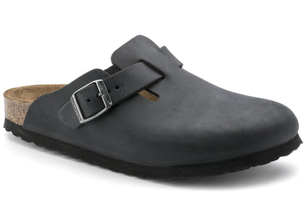 BIRKENSTOCK BOSTON OILED LEATHER UNISEX CLOGS - Black Oil Regular