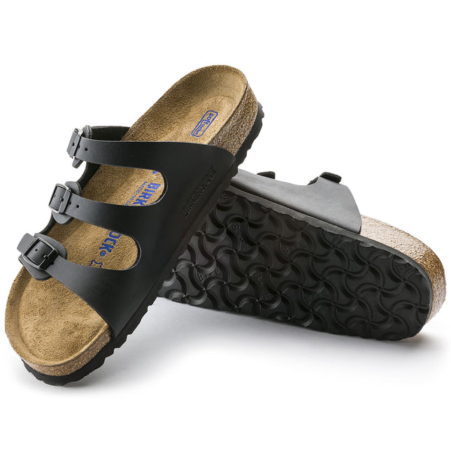 BIRKENSTOCK FLORIDA SOFT FOOTBED BIRKO-FLOR WOMEN SANDALS - Black Narrow