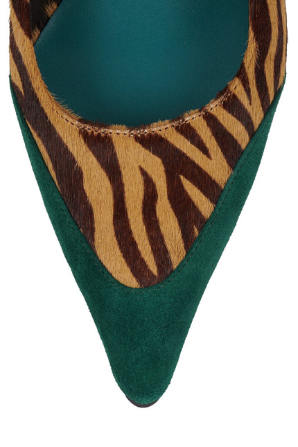JEFFREY CAMPBELL BOOSHKY-F Beige Zebra Turquoise