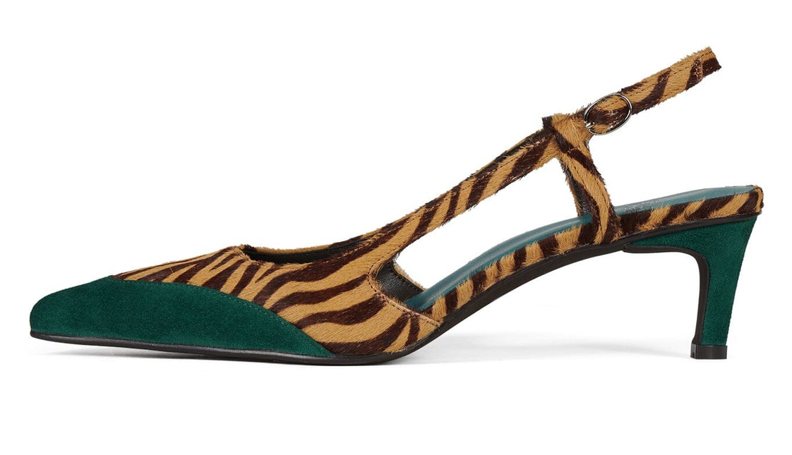 JEFFREY CAMPBELL BOOSHKY-F Beige Zebra Turquoise